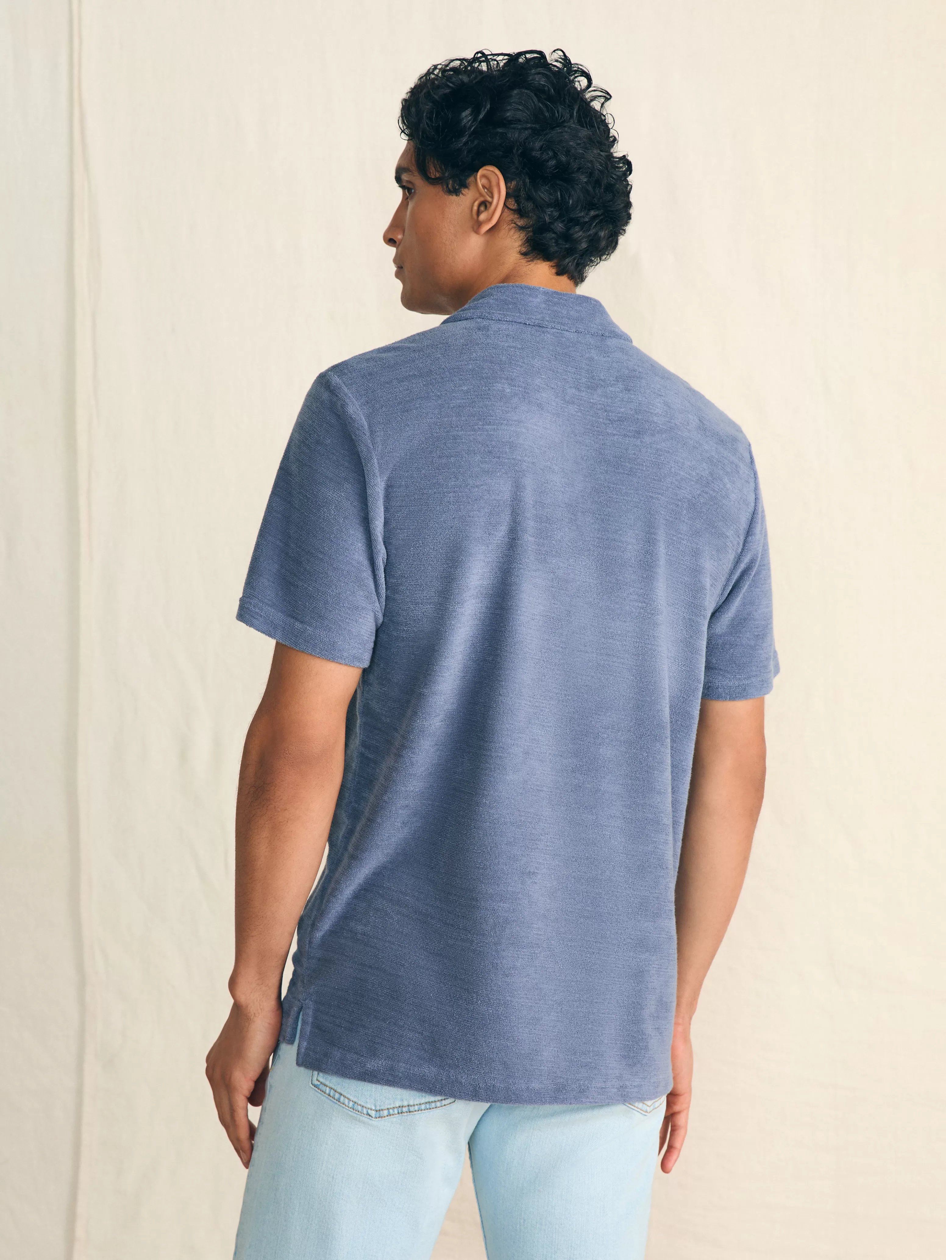 Cabana Towel Terry Surf Stripe Polo Shirt - | Faherty Brand Store
