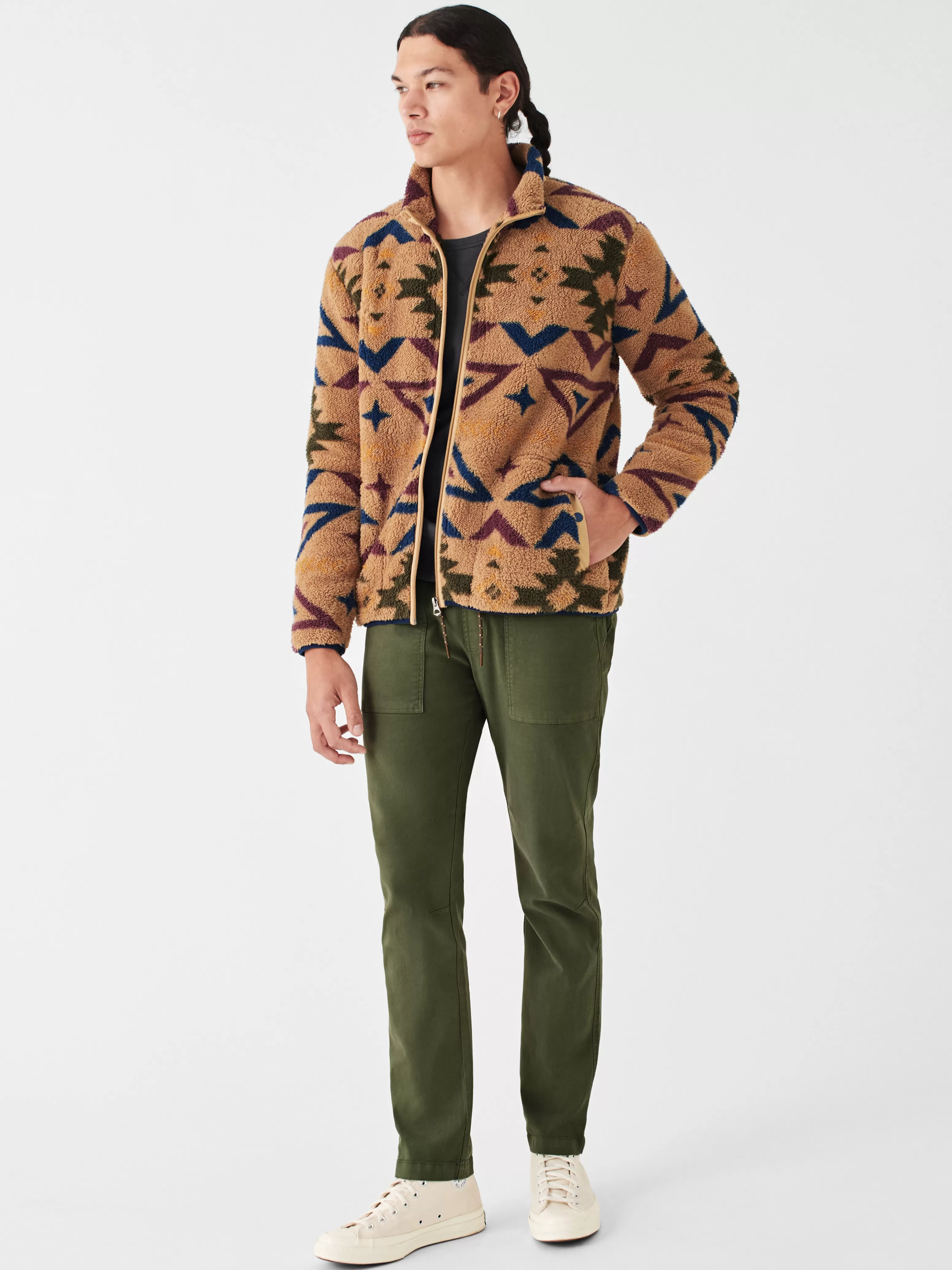 Doug Good Feather High Pile Fleece Full Zip - | Faherty Brand Clearance